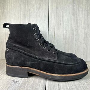 Frye Rainer Black Suede Leather Heeled Lace Up Chukka Ankle Boot Mens Size 7 D